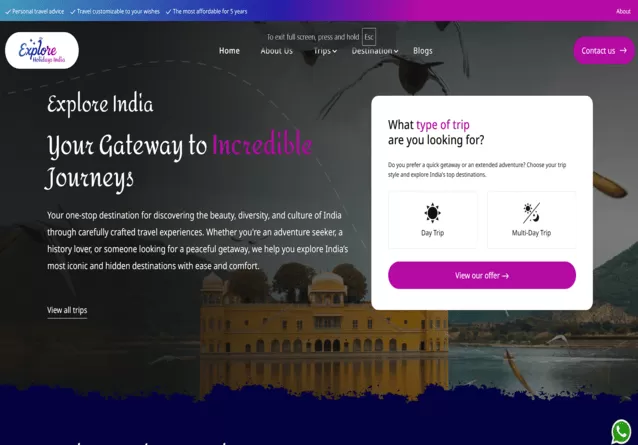 Explore Holidays India Screenshot